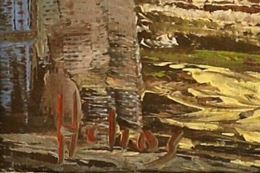 Oil Painting By Helios Gisbert. Mediterranean Houses photo for sale