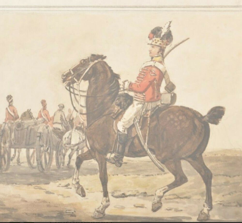 Pair Of Watercolour Drawings/ Paintings Of Cavalry Officers photo furniture