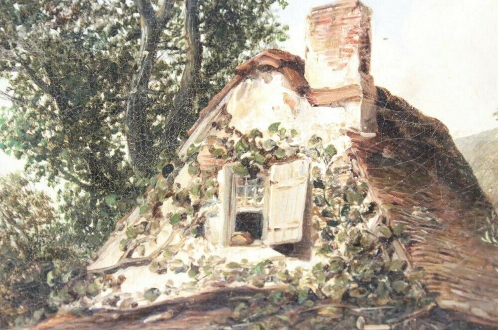 C19th Oil Painting On Canvas Showing Women Washing Laundry photo Art