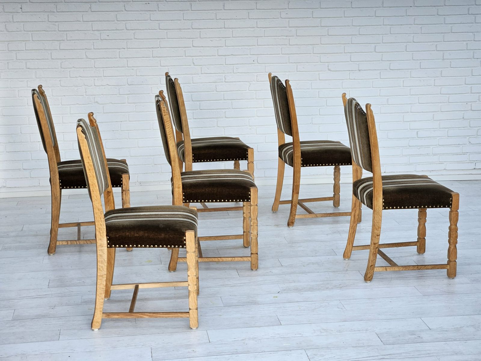 1970s, Set 6 Pcs Of Danish Dinning Chairs, Original Good Condition. photo vinterior