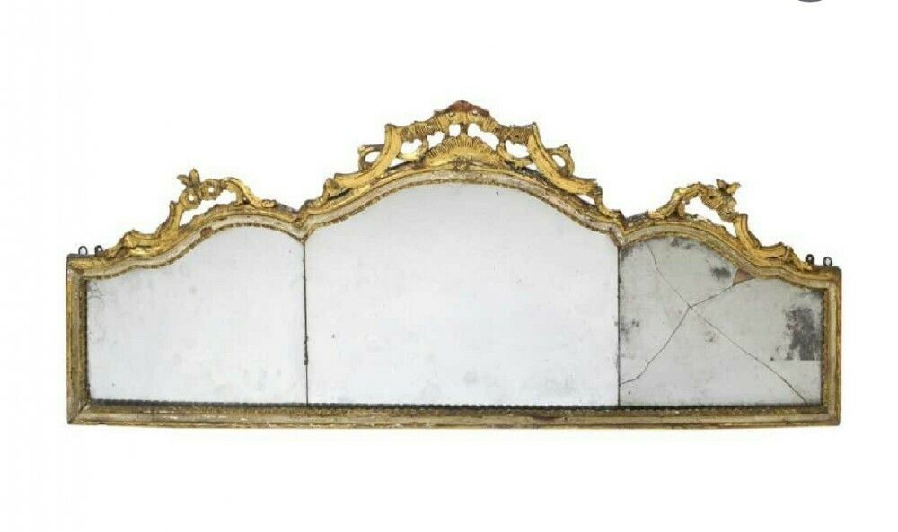George II Carved Giltwood Chimney Piece Mirror