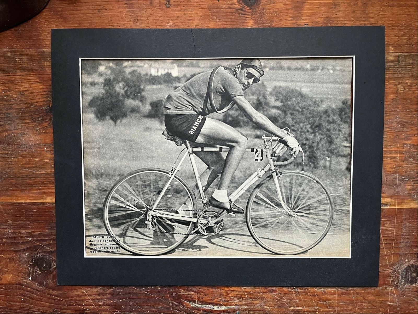1950 Fausto Coppi / Bianchi Original Vintage Cycling Print