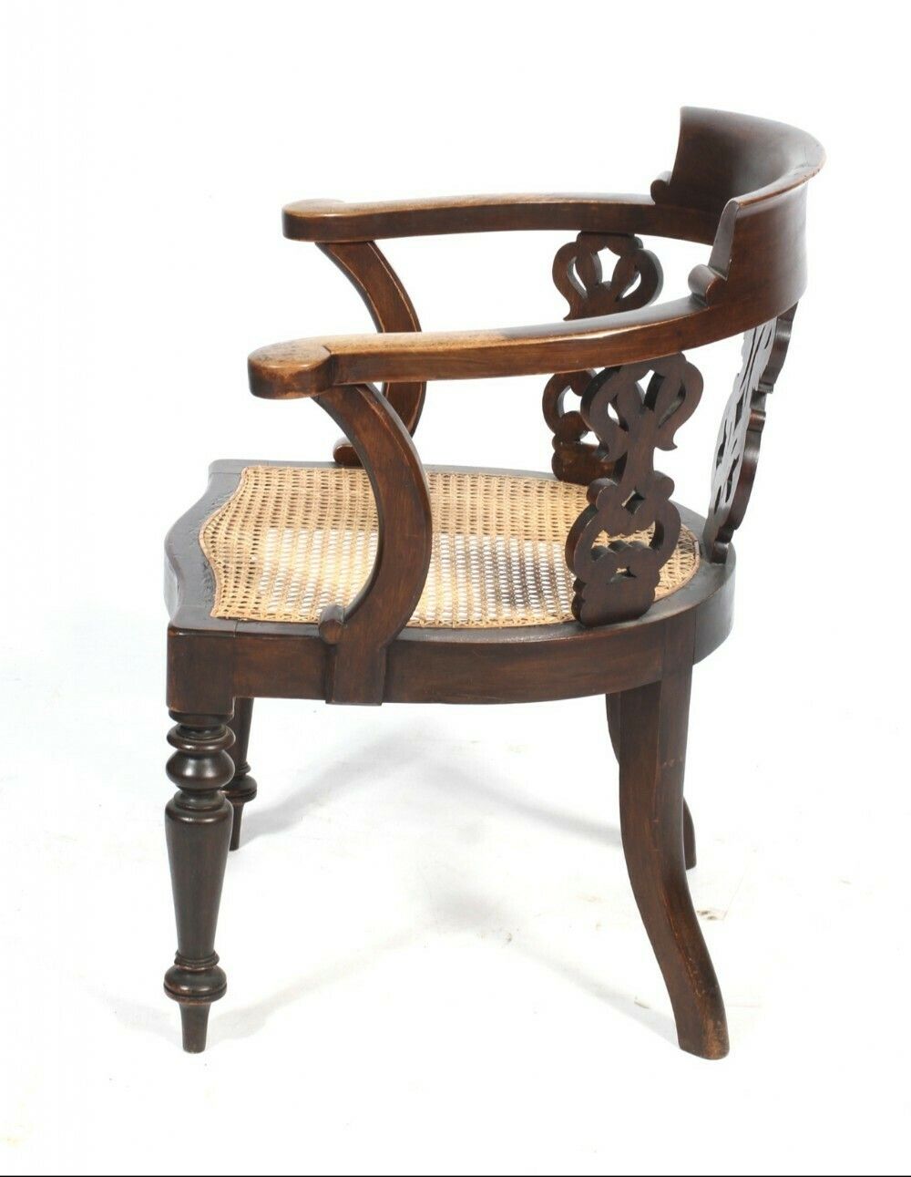 C19th Walnut Office Armchair With Oil Cloth Swab Cushion photo furniture