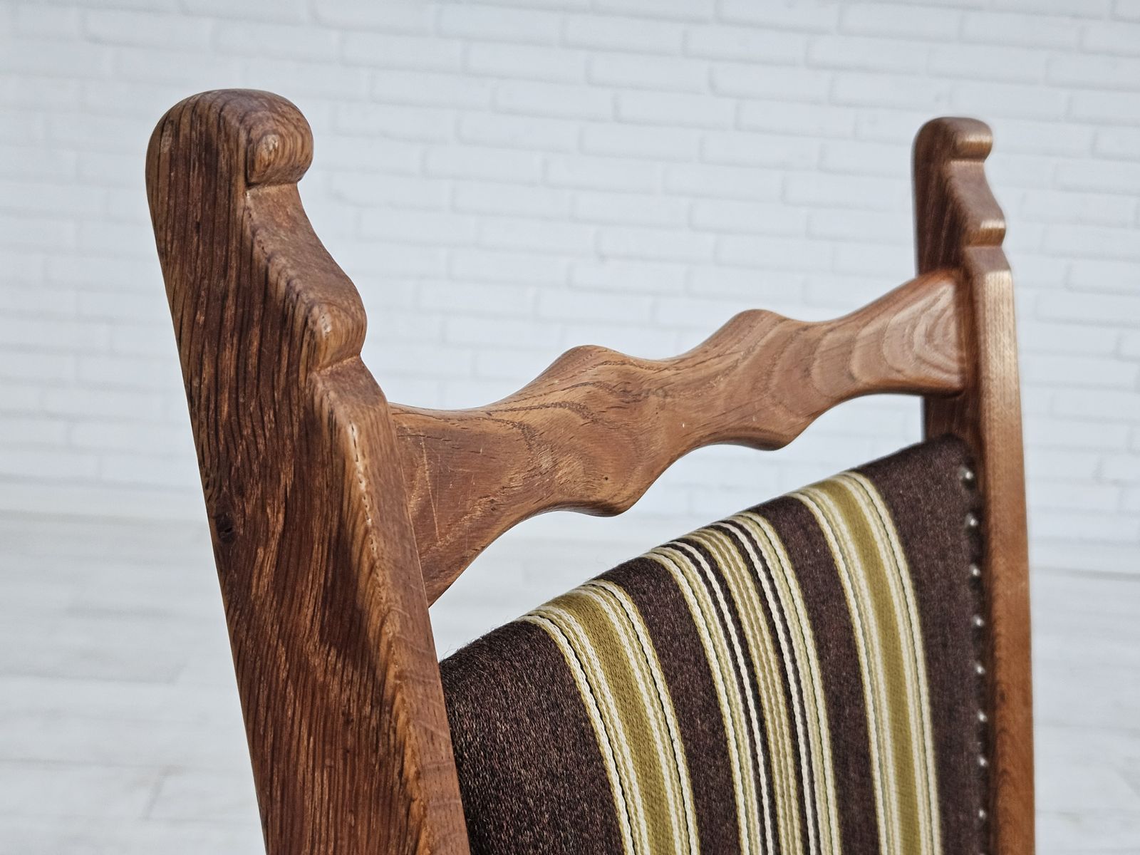 Ca. Jaren 1970 – Set Van 6 Deense Eetkamerstoelen, Goede Staat, Eikenhout. photo vinterior