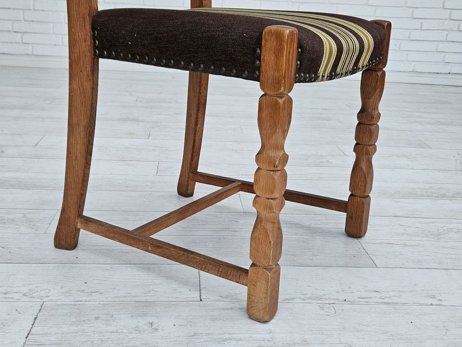 Ca. Jaren 1970 – Set Van 6 Deense Eetkamerstoelen, Goede Staat, Eikenhout. photo buy