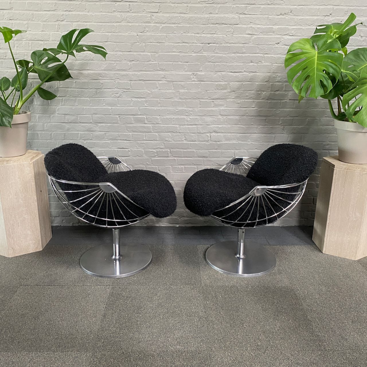 Pair Atomic Ball Chairs By Rudi Verelst For Novalux   Belgium 1974 photo furniture