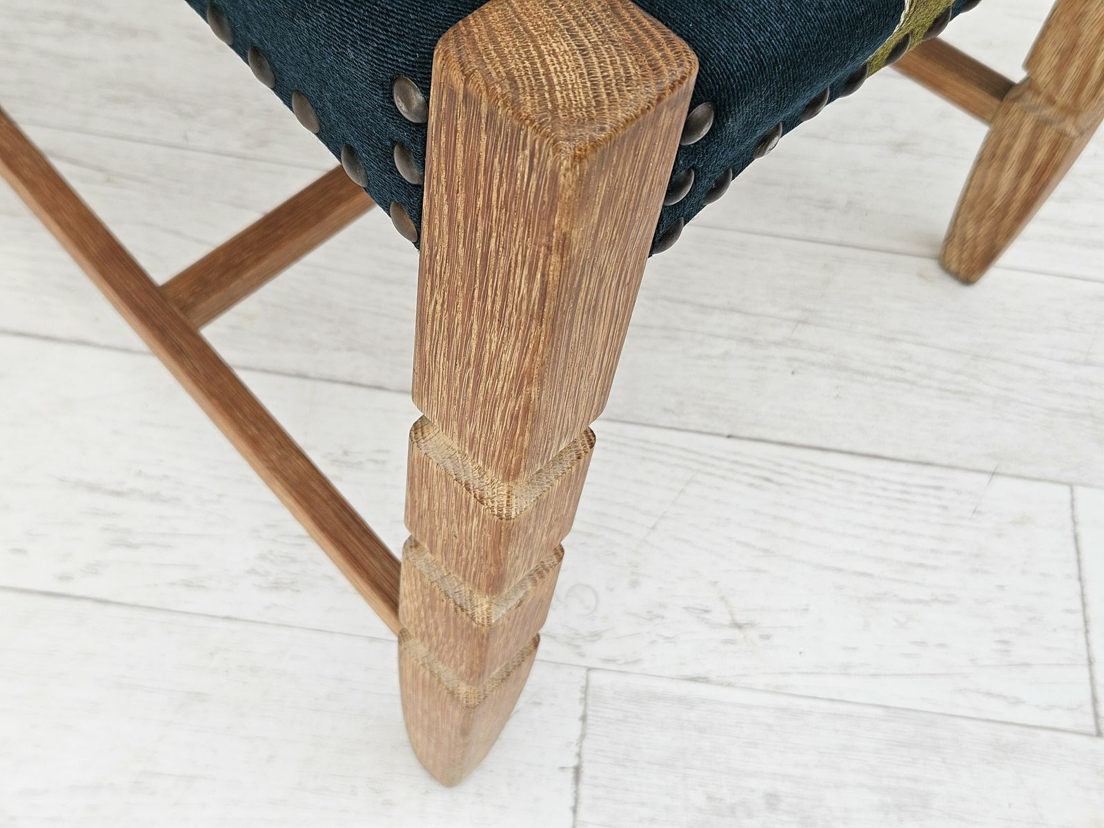 1970s, Set 6 Pcs Of Danish Dinning Chairs, Original Good Condition, Furniture Wool. photo for sale
