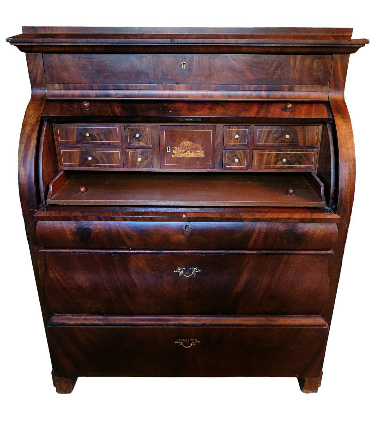 Chatol In Mahogany With Four Drawers & Intarsia From 1820s photo for sale