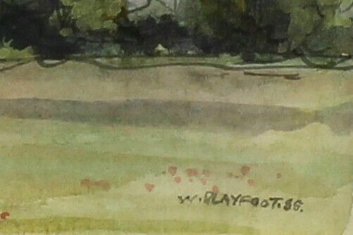 Watercolour By William Playfoot. Countryside Church View photo Art