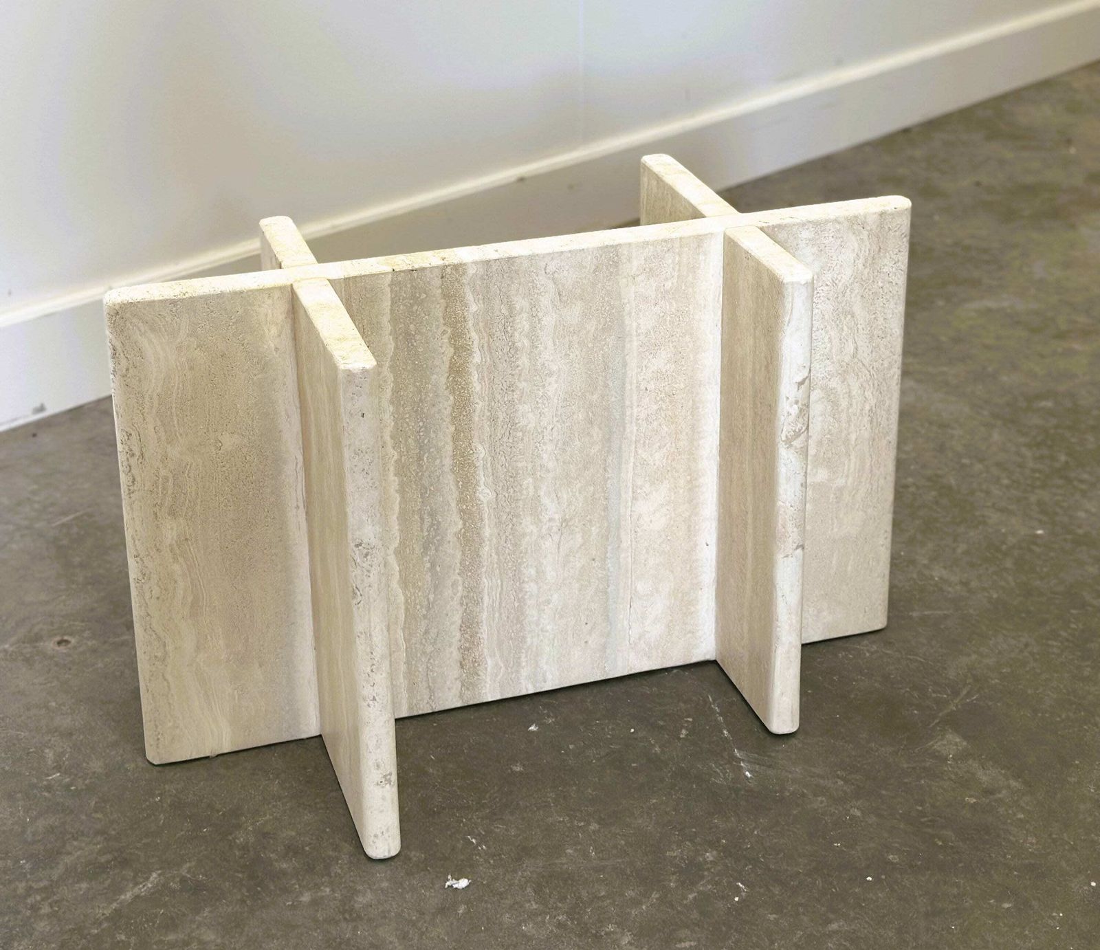 Vintage Travertine Marble Coffee Table, France 1980s. photo vinterior