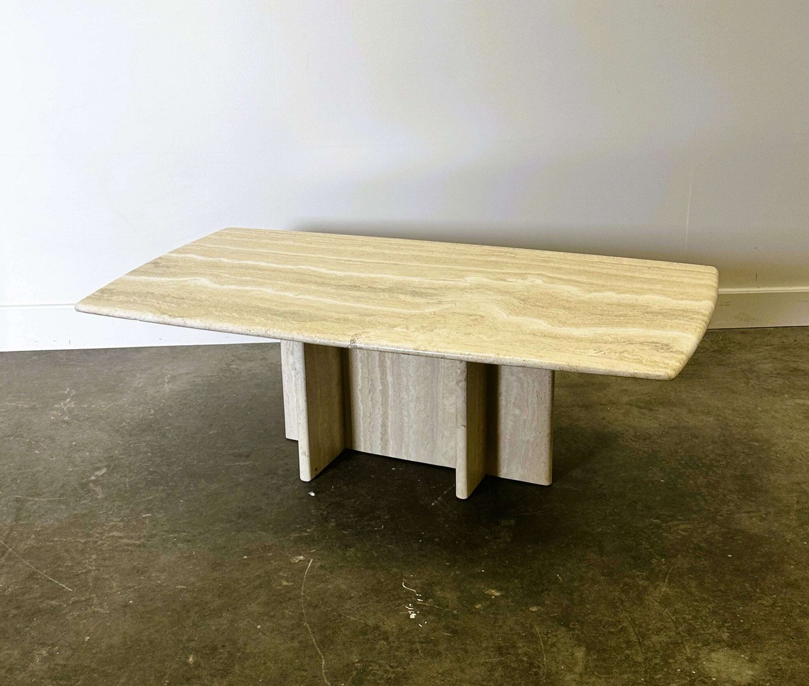Vintage Travertine Marble Coffee Table, France 1980s. photo buy