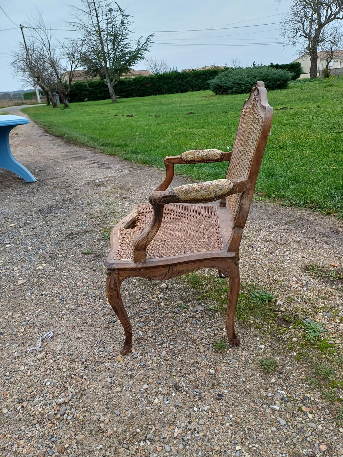 Louis Philippe Armchair Wood And Cannage photo buy