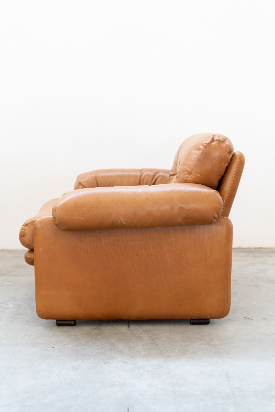 Pair Of Armchairs With Cognac Coloured Pouf Model "Coronado" By Afra & Tobia Scarpa For B&B Italia,70 photo buy
