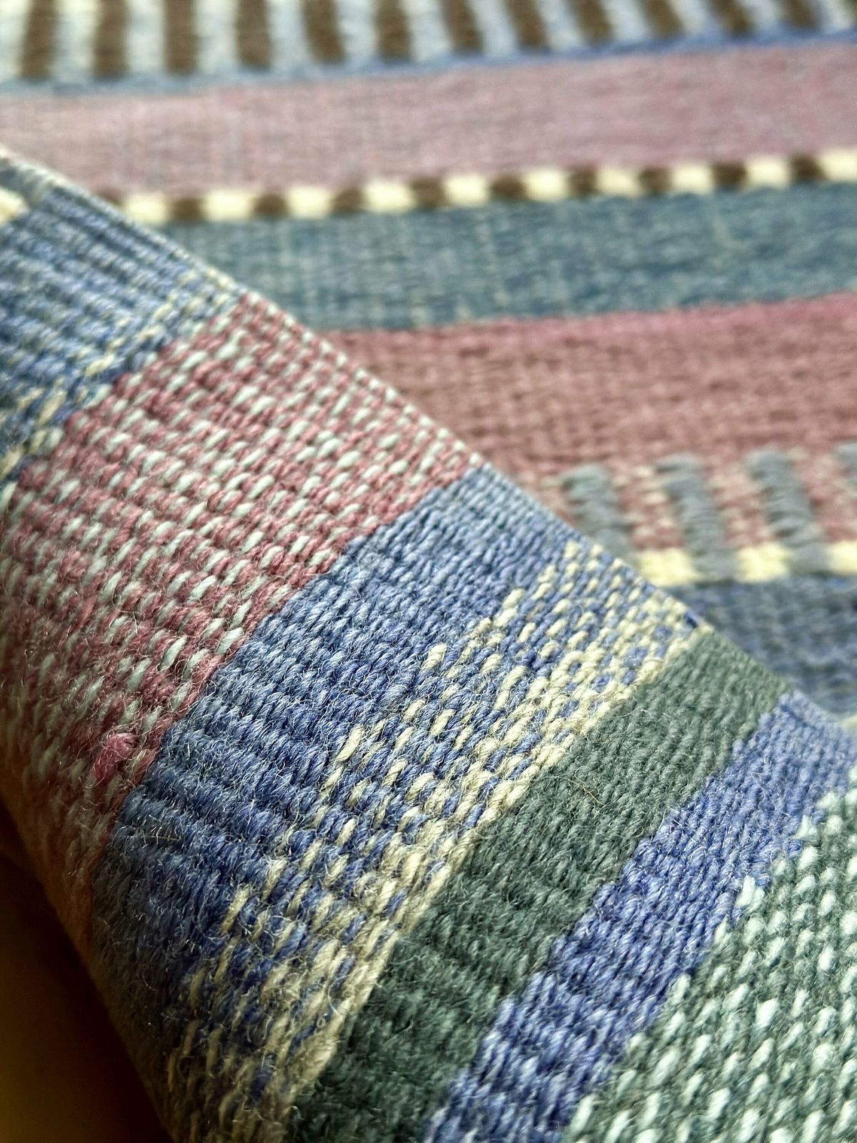 Vintage Scandinavian Finnish Handmade Woollen Wall Hanging Circa 1970's photo Textiles
