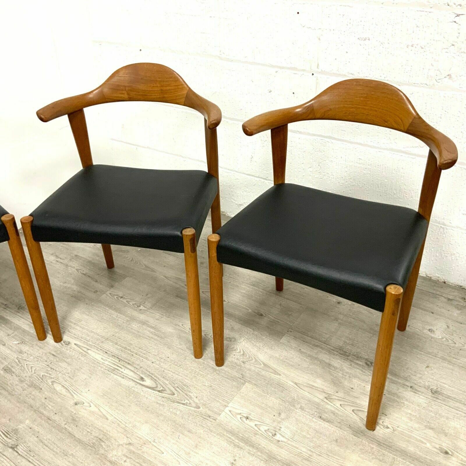 Set Of 4 Danish Teak “Bull Horn” Model 69 Dining Chairs By Harry Ostergaard photo for sale
