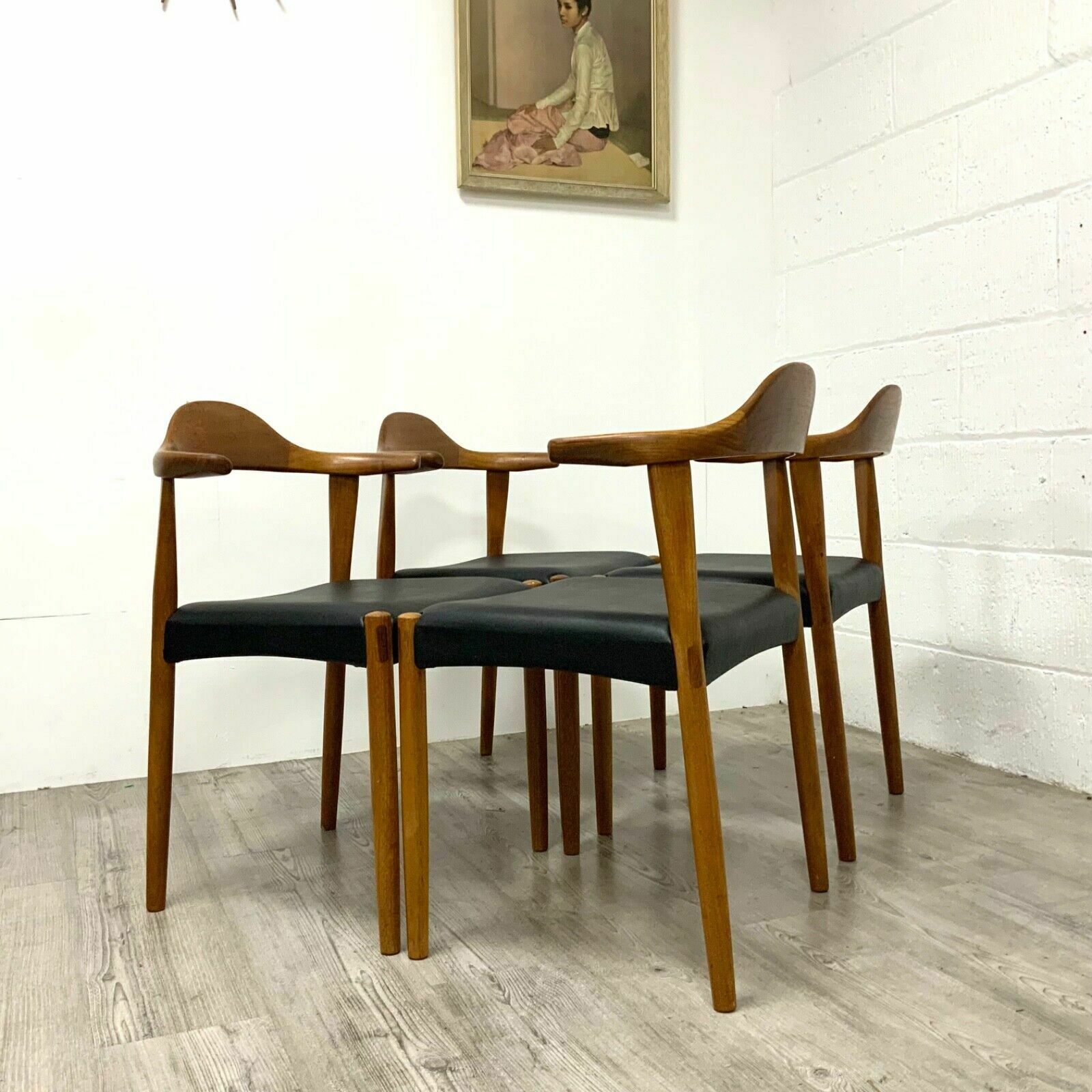 Set Of 4 Danish Teak “Bull Horn” Model 69 Dining Chairs By Harry Ostergaard photo Furniture