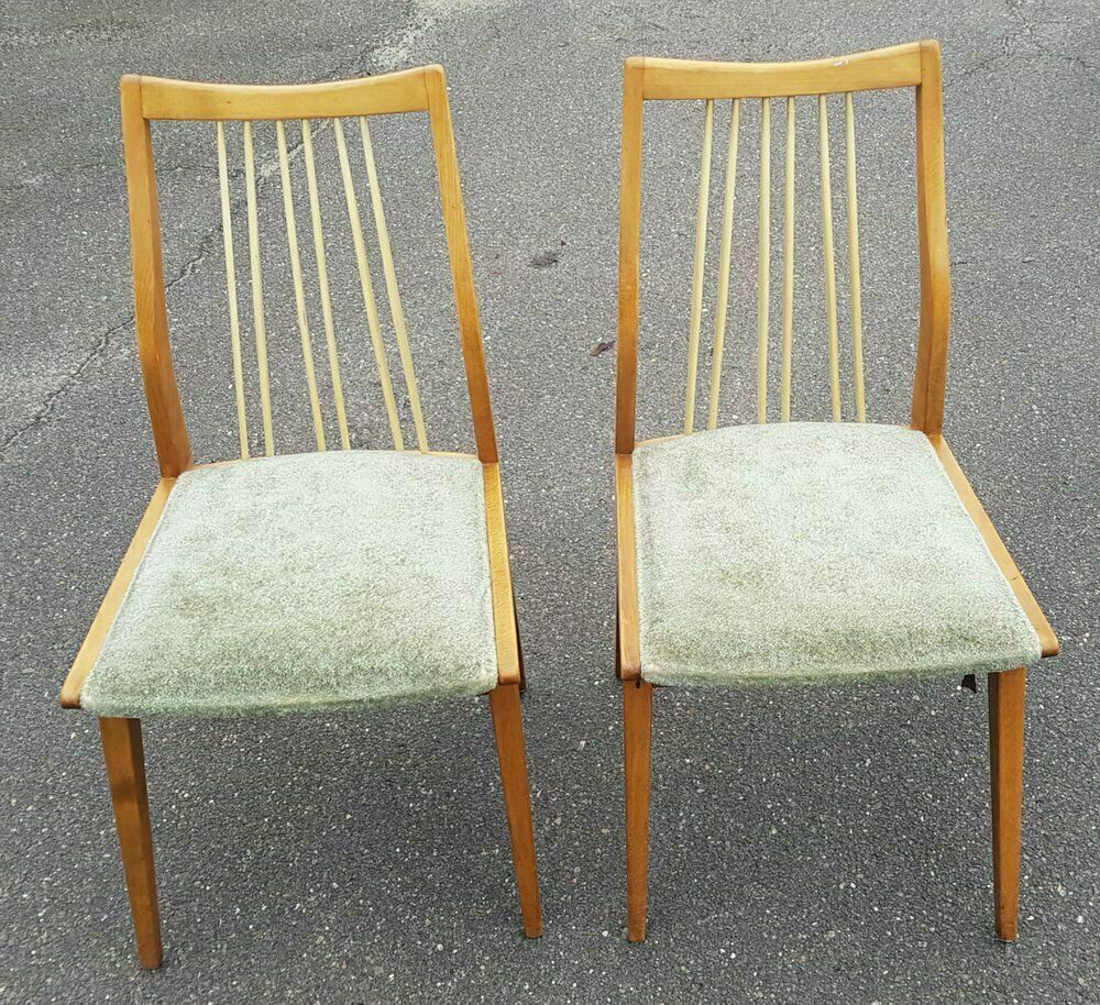 Wooden Dining Boomerang Chairs With Sprout Back, 1950s, Set Of 2