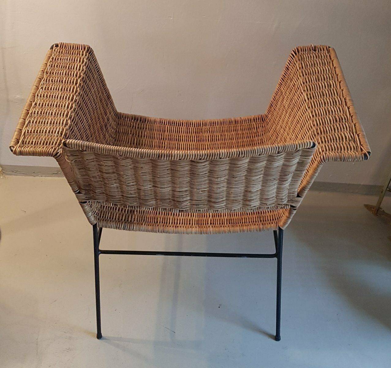 Mid Century German Wicker Armchair By Herta Maria Witzemann For Erwin Behr, 1960s photo furniture
