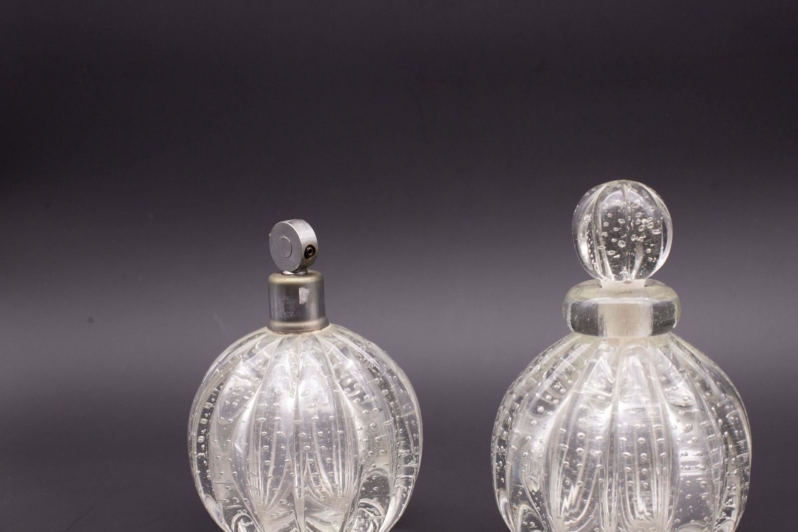 Set Of 2 Ercole Barovier "Bullicante" Murano Glass Vase For Barovier & Toso photo furniture