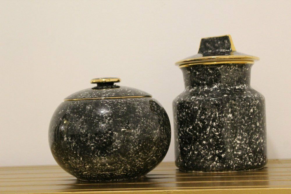 Ceramic Art Deco Vases, 1940, Set Of 2 photo vintage