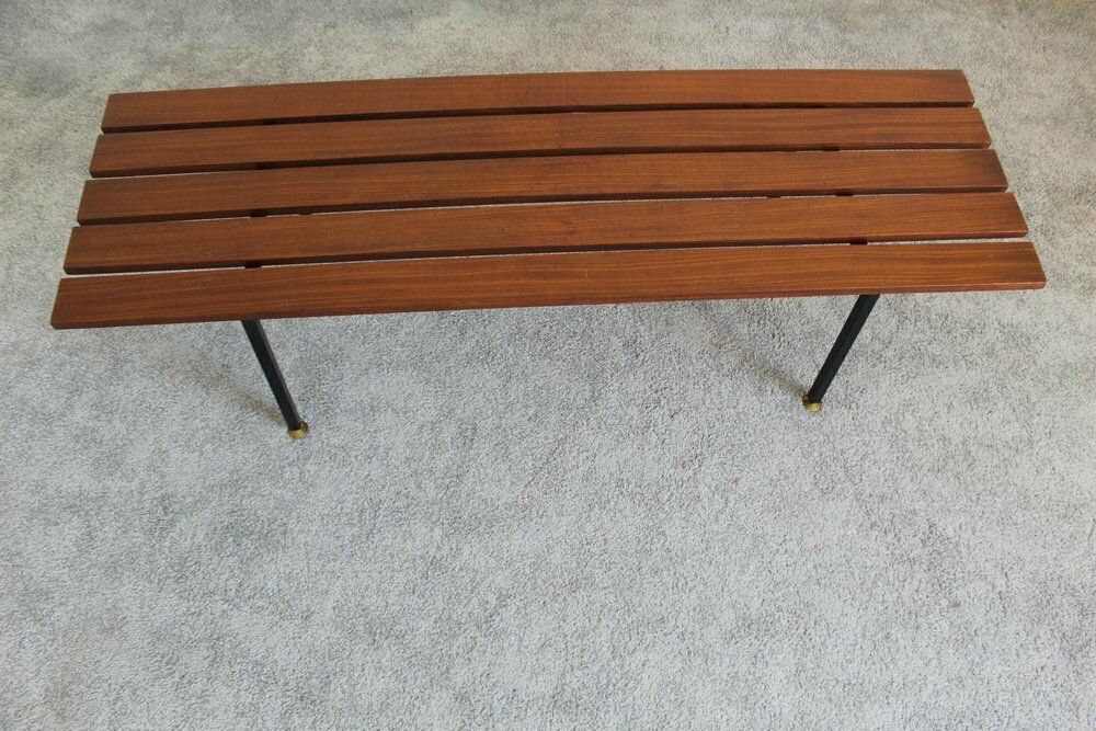 Bench In Rosewood And Metal, Italy, 1970s photo for sale