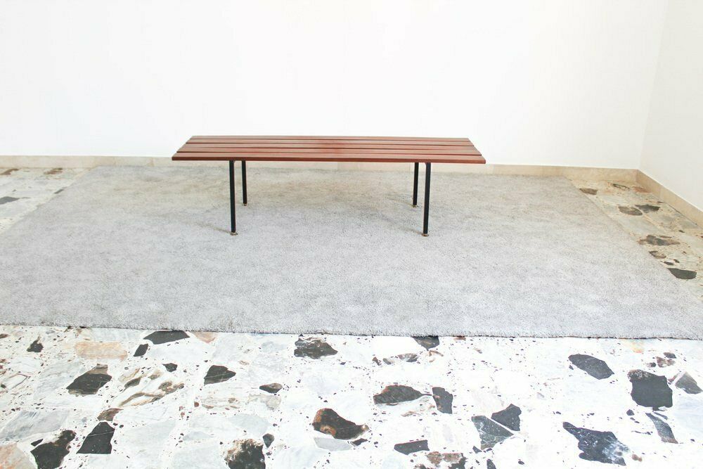 Bench In Rosewood And Metal, Italy, 1970s photo Furniture