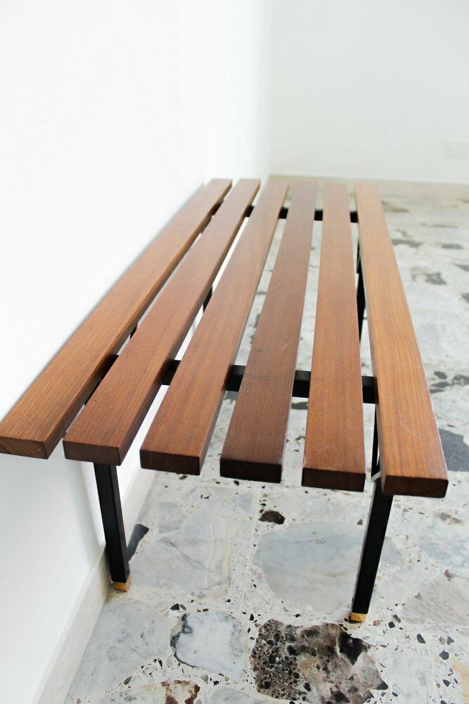 Rosewood Benches With Shelves, Italy, 1970s, Set Of 2 photo for sale