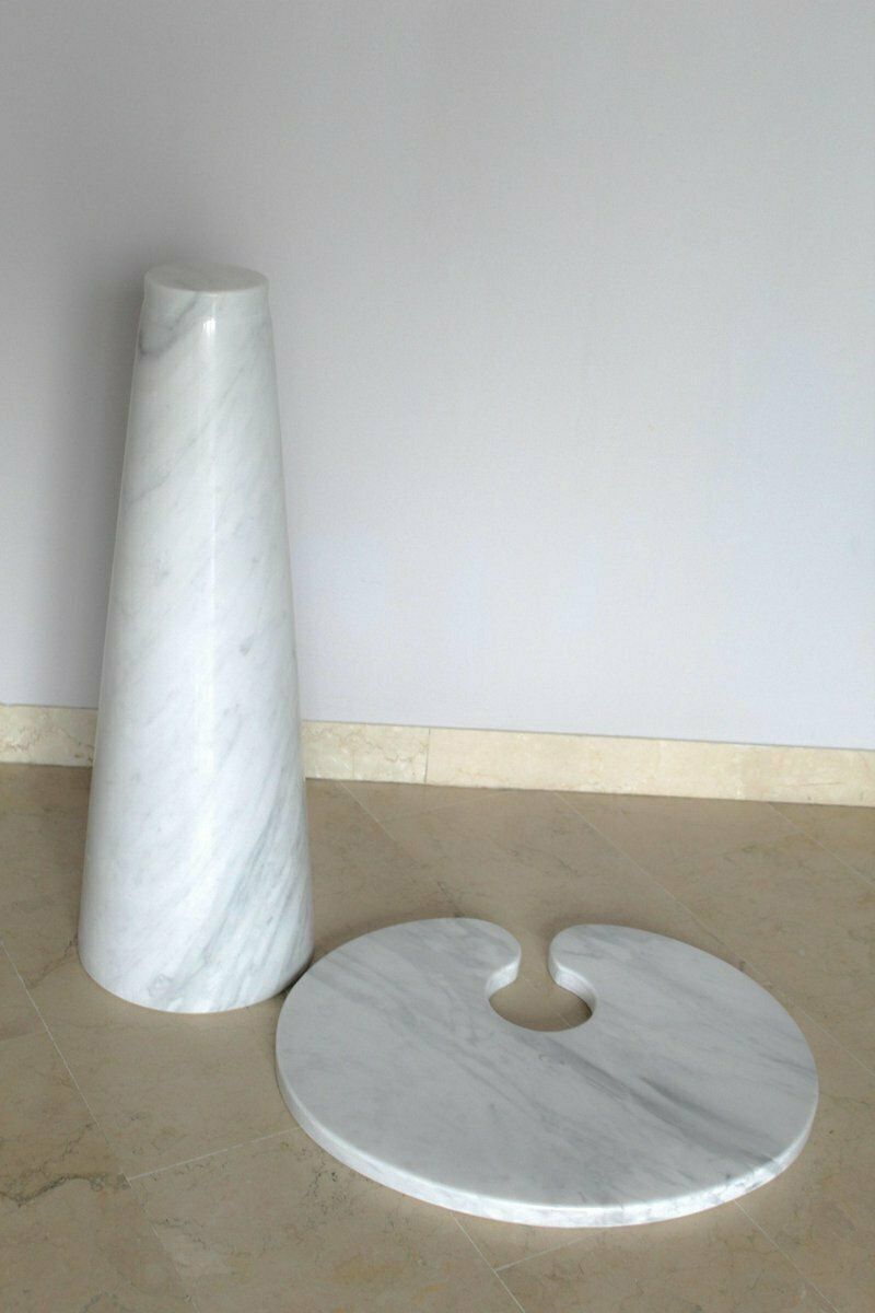 Italian White Carrara Marble Eros Coffee Table By Angelo Mangiarotti, 1970s, Set Of 2 photo 5383.0