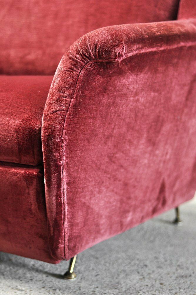 Mid Century Italian Velvet 3 Seater Sofa, 1950s photo vinterior