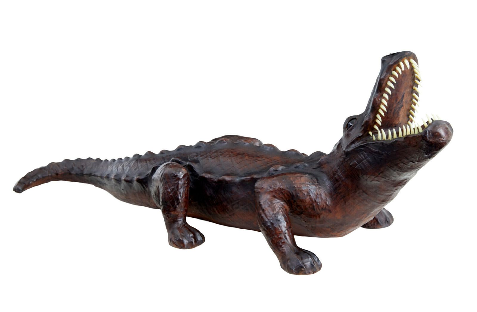 20th Century Decorative Leather Model Of A Crocodile