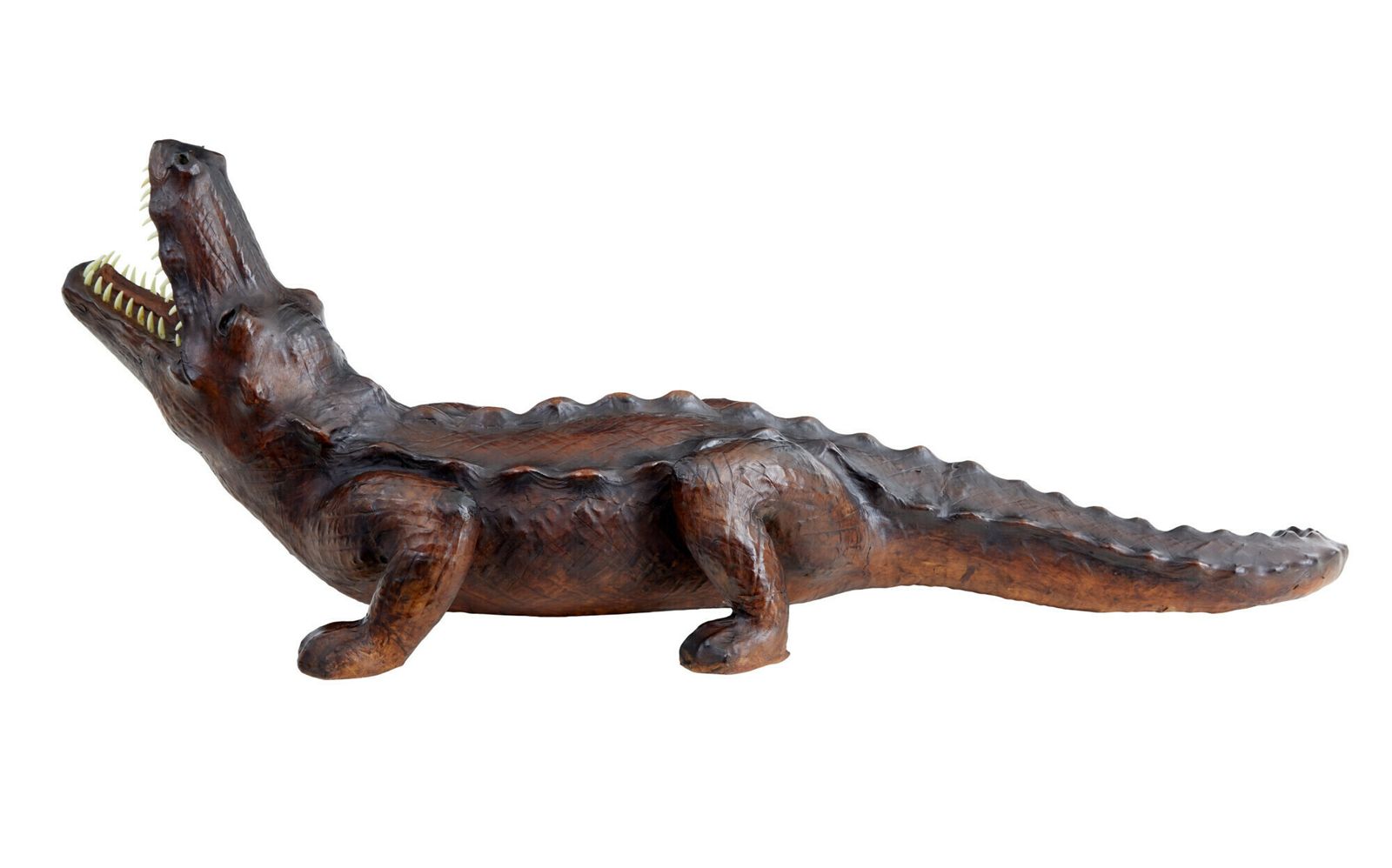 20th Century Decorative Leather Model Of A Crocodile photo vintage