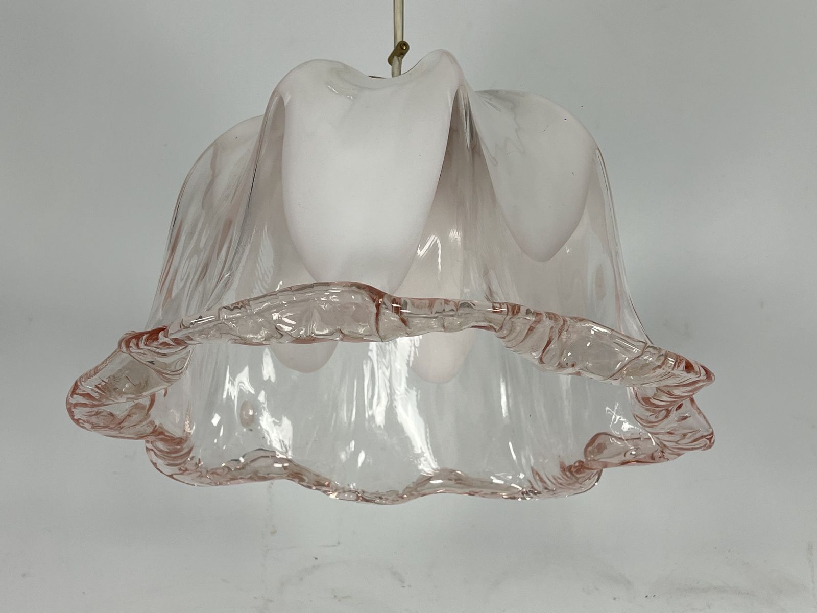 La Murrina Chandelier In Pink And White Murano Glass. Italy 1970s photo furniture