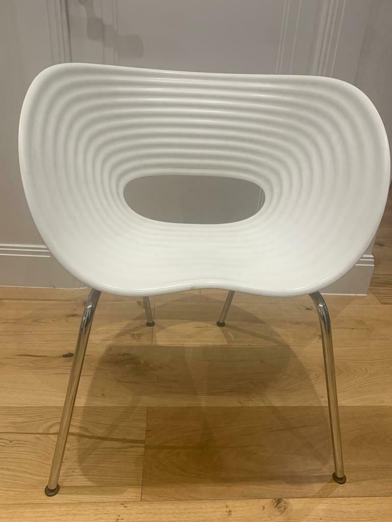 4 Vitra Tom Vac (3 White 1 Blue)   Chrome Legs photo buy