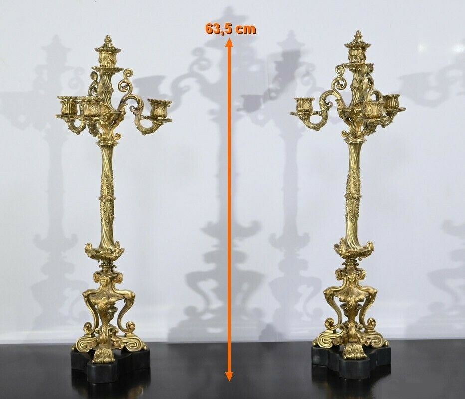 Pair Of Golden Bronze Candlabers, Restoration – Early 19th photo furniture