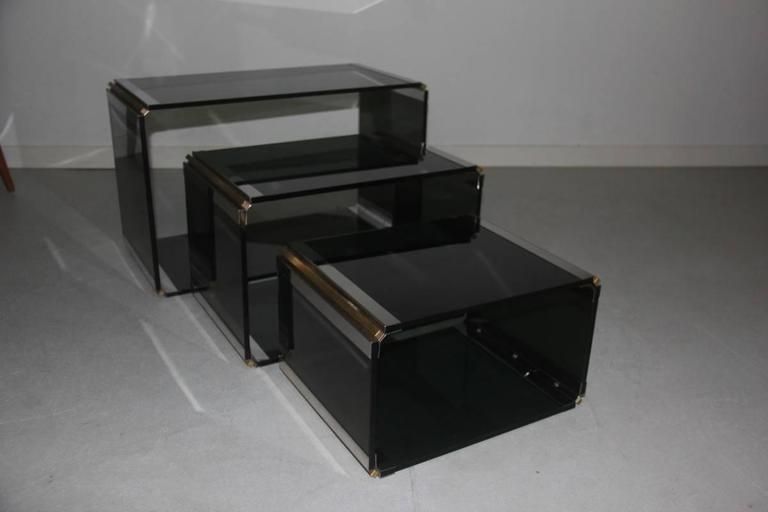 Stainless Steel Coffee Tables And Romeo Rega Design Brass, 1970 photo 1140.0