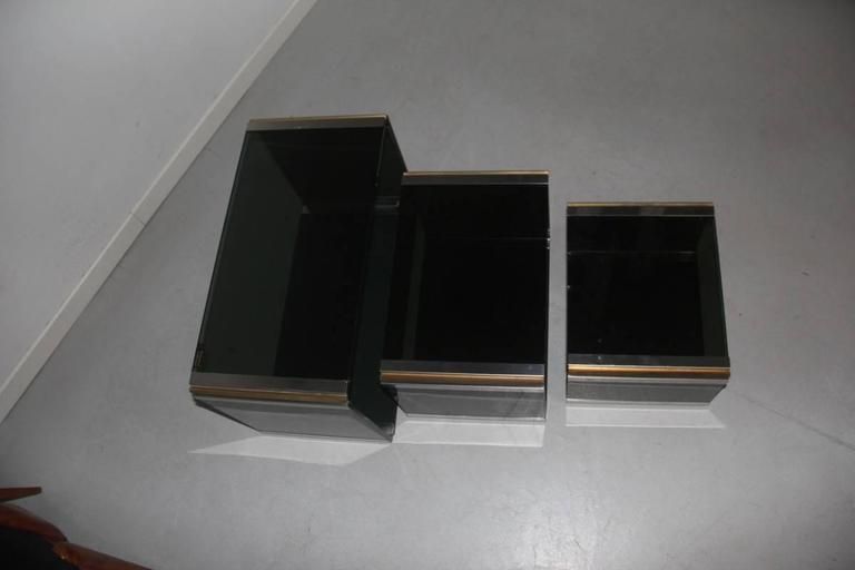 Stainless Steel Coffee Tables And Romeo Rega Design Brass, 1970 photo buy