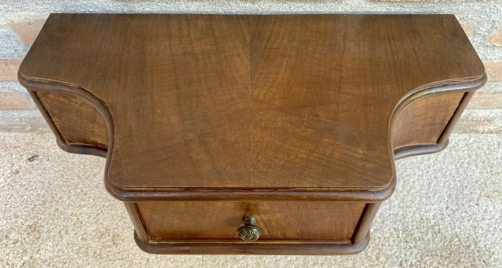 French Wall Bedside Tables In Walnut, 1920s, Set Of 2 photo buy
