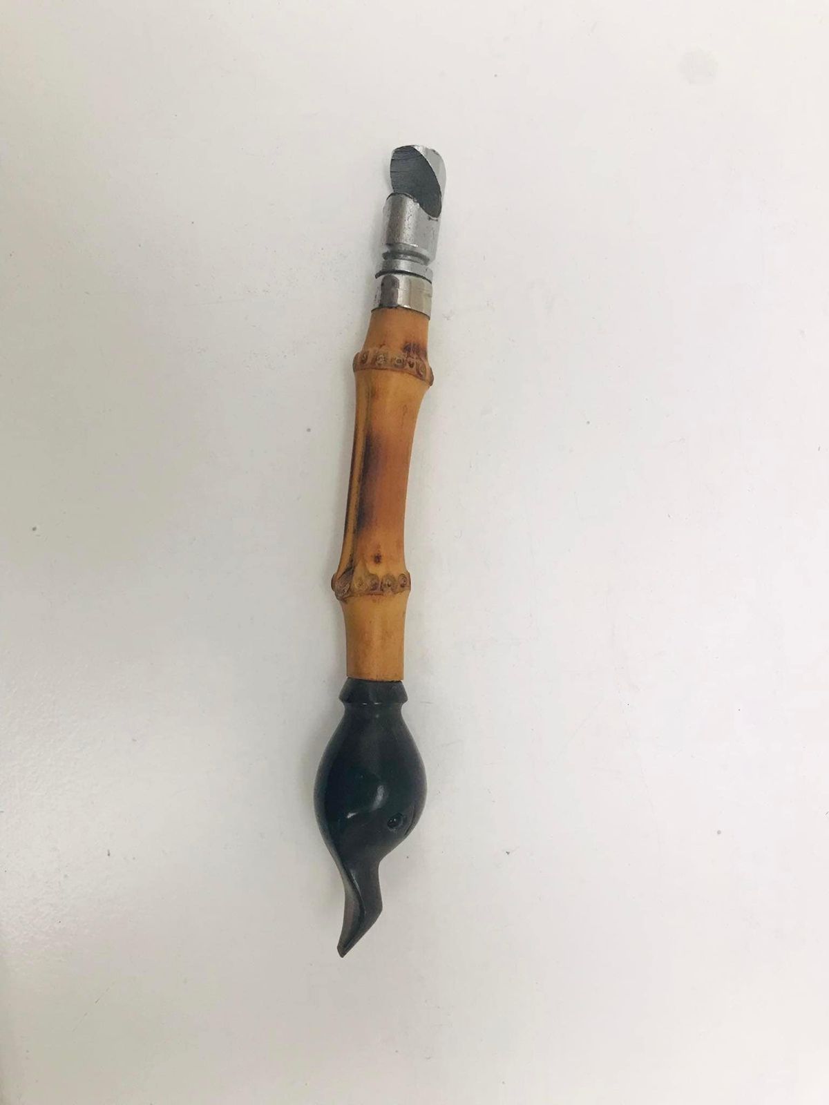 Bottle Opener Antique With Horn Duck Head Mid Century With Bamboo Handle, 1930s Tiki Bar Decor Gift For Him Man Cave Gift Boho Gift photo furniture