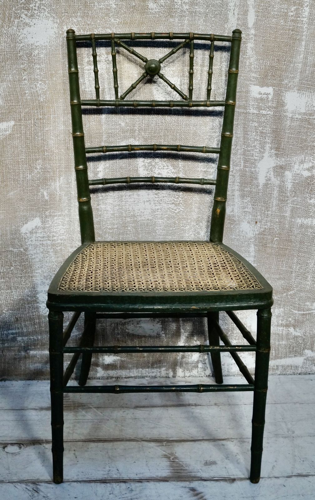 Antique French Napoleon III Faux Bamboo Opera Chairs photo vintage