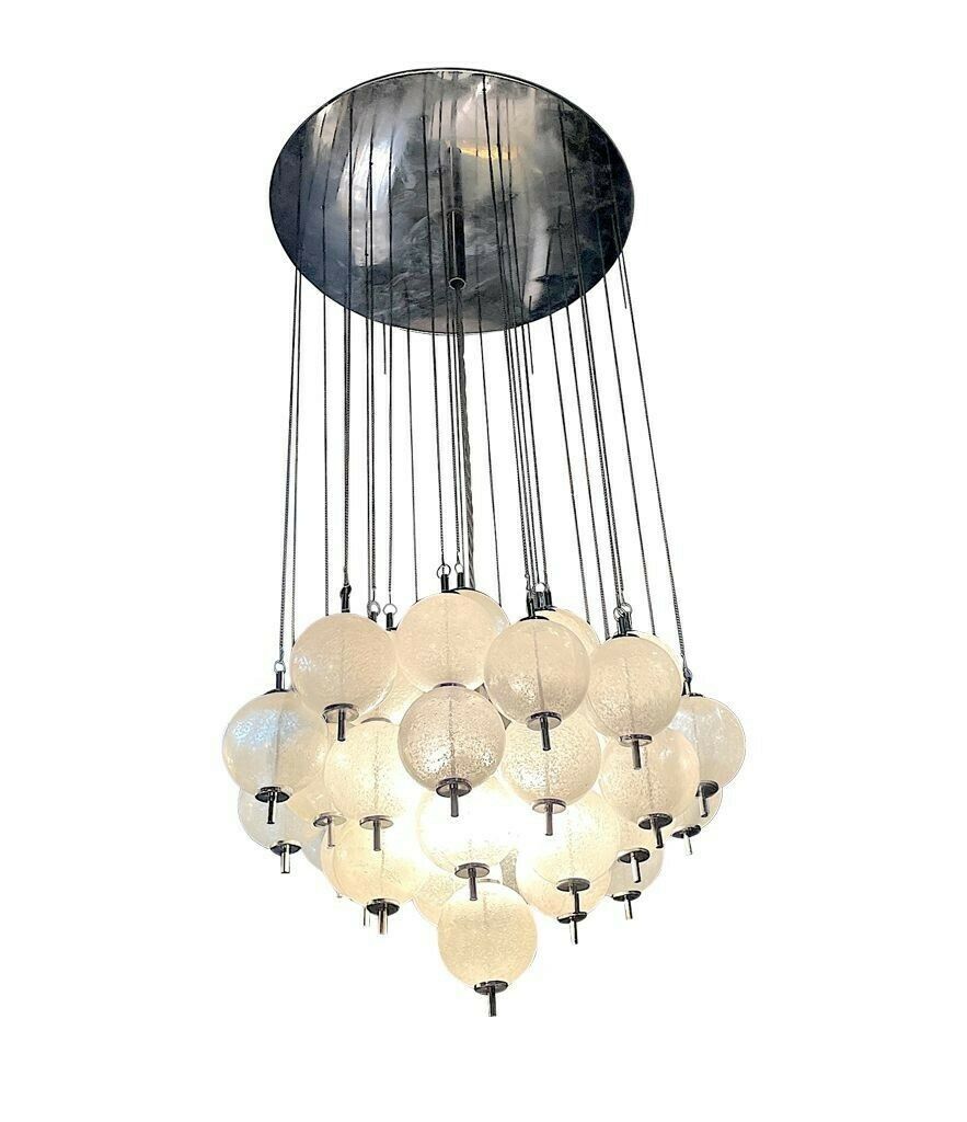 A Wonderful Orignal 1960s Italian Murano Glass Ceiling Light By Venini