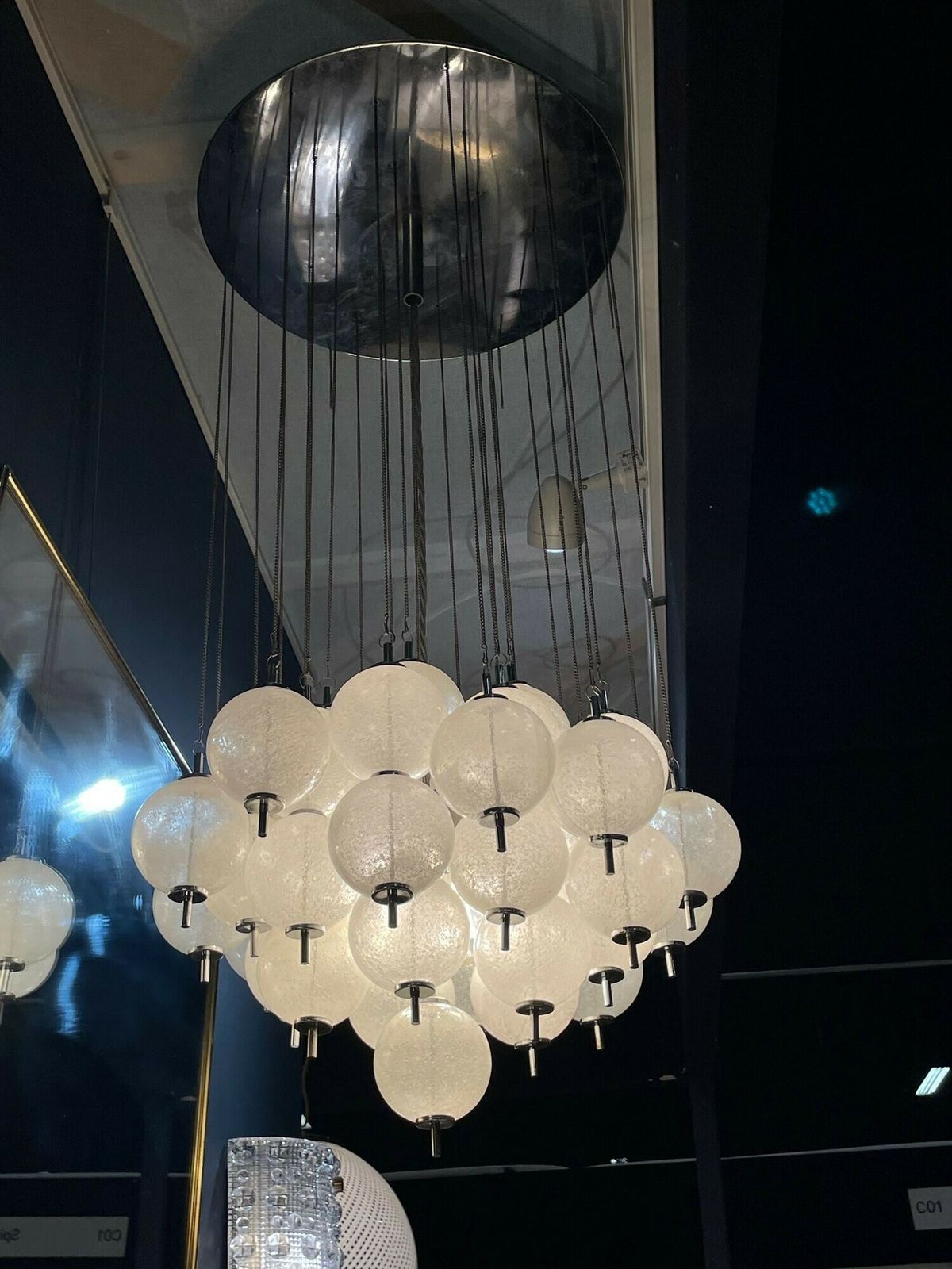 A Wonderful Orignal 1960s Italian Murano Glass Ceiling Light By Venini photo Lighting