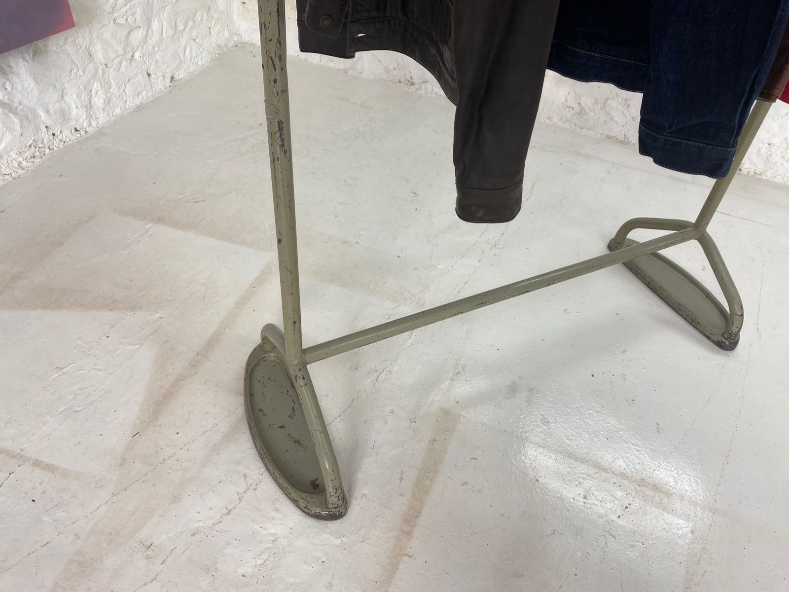 Mid Century Stand Clothes Rail Original By R W Bamforth & Co. Untouched Enamel