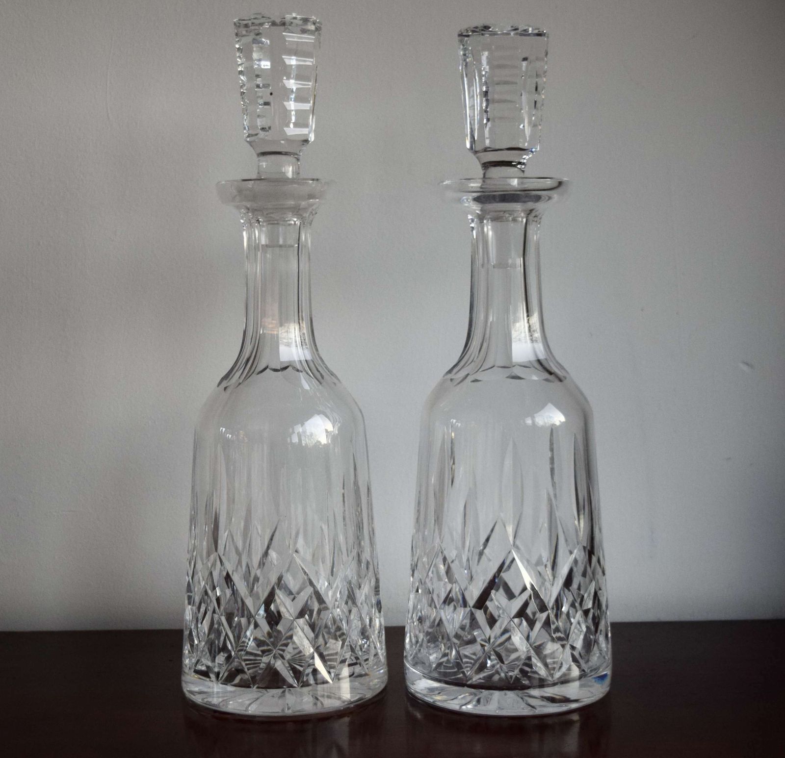 2 Waterford Lismore Mallet Decanters
