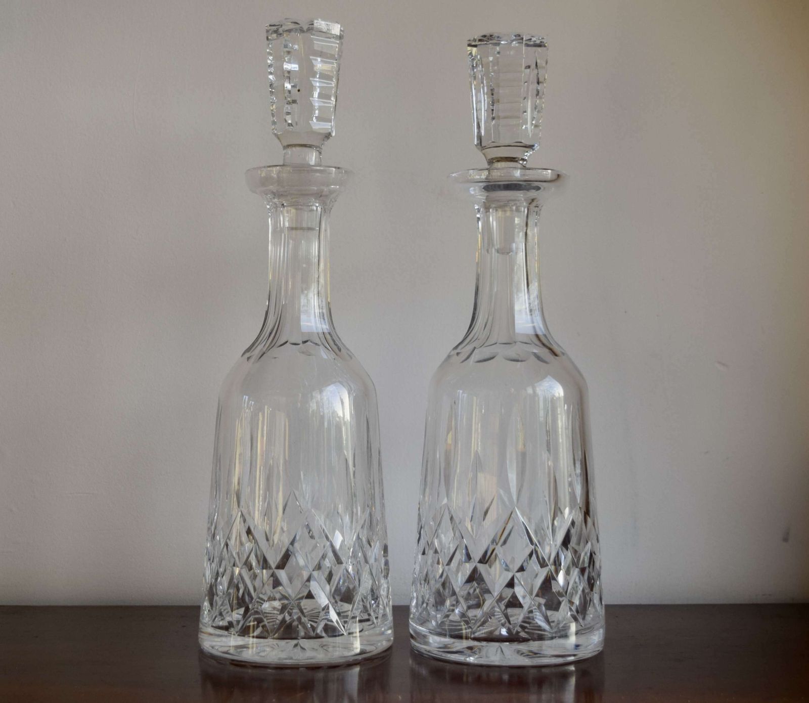2 Waterford Lismore Mallet Decanters photo furniture
