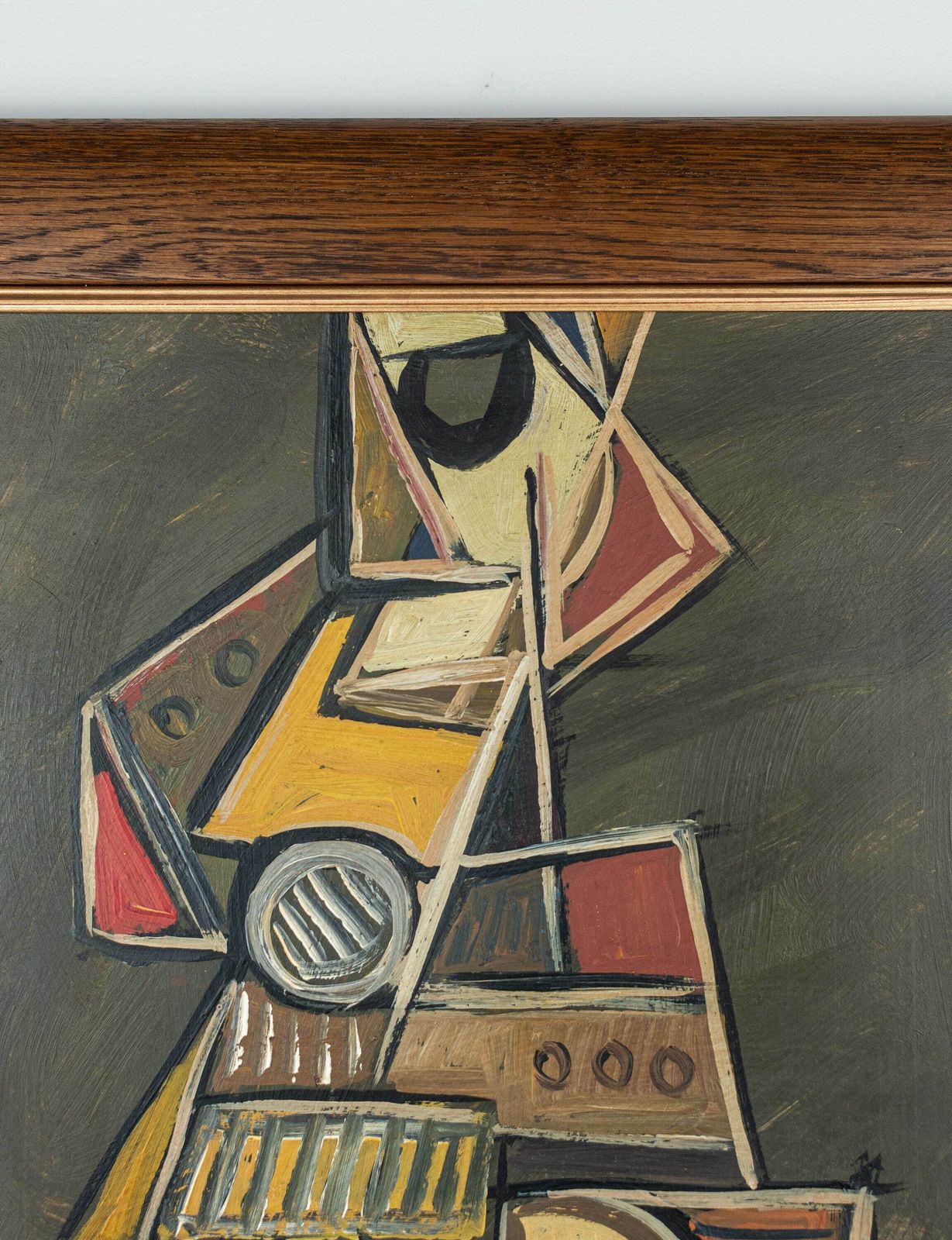 Cubist Instrumentalist' By V.R. (Circa 1940s   50s) Original Oil On Board. School Of Berlin photo 925.0