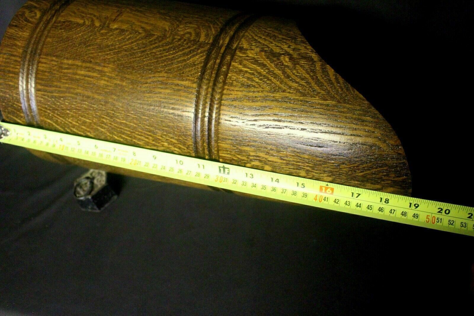 Antique Scandinavian Oak Umbrella Stick Holder Large Wooden Jug C photo vintage