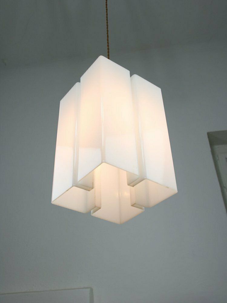 Vintage Italian Acrylic Glass Tower Pendant Lamp photo vinterior