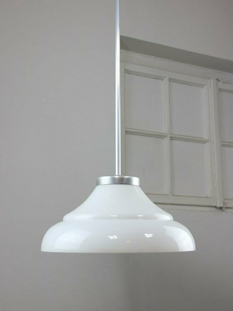 Mid Century Italian Aluminum And Glass Pendant Lamp photo furniture