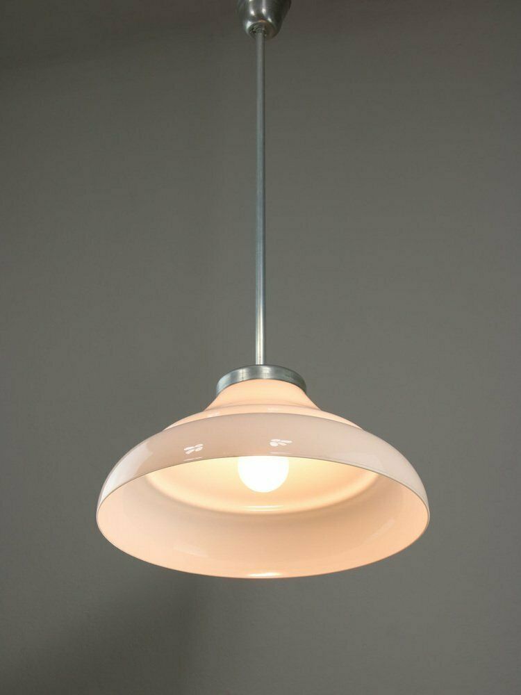Mid Century Italian Aluminum And Glass Pendant Lamp photo Lighting