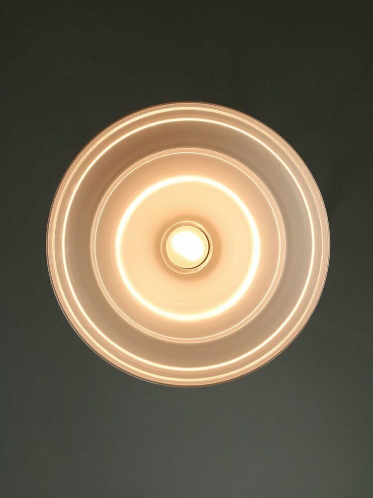 photo furniture Mid Century Italian Aluminum And Glass Pendant Lamp